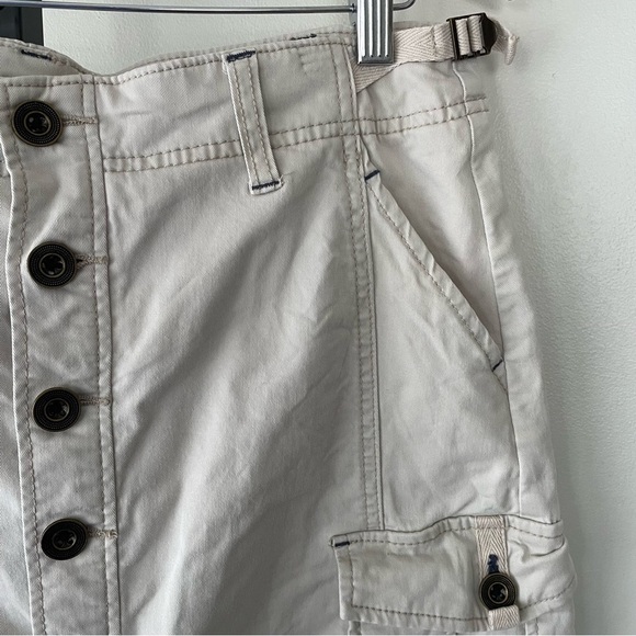 JAG Jeans Boardwalk Button Front Cargo Utility Mini Skirt Bay Twill Khaki Tan - Picture 4 of 10